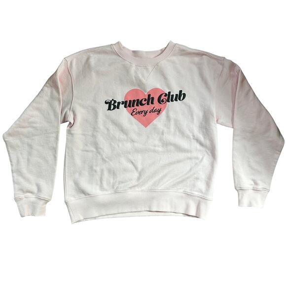 Wildfox NWT Brunch Club Pink Sweatshirt Size XS - Picture 1 of 4